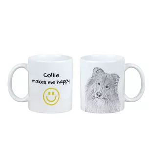 Langhaarcollie, Langhaariger Schottischer Schaferhund - Tasse mit Hund, fröhliche Tasse für Hundeliebhaber, personalisiertes Geschenk der Marke Art-Dog