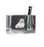 Coton de Tulear - Porte-stylos, organiseur en cristal avec photo de chien, décoration de bureau unique par la marque Art-Dog