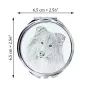Langhaarcollie, Langhaariger Schottischer Schaferhund - Taschenspiegel mit Hund, personalisierter Taschenspiegel, kompakter Spiegel mit Art-Dog-Logo