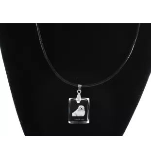 Coton de Tulear - Pendentif chien en cristal, collier photo, bijoux uniques par Art-Dog