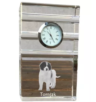 Tornjak, Berger de Bosnie-Herzégovine et de Croatie - une horloge en verre avec une photo, une photo de chien dans un cristal, une horloge de bureau personnalisée de la marque Art-Dog