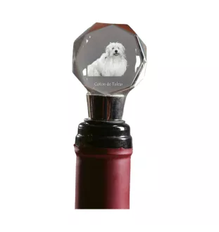 Coton de Tulear - Bouchon de bouteille, bouchon de vin en cristal avec photo, cadeau personnalisé pour barman par la marque Art-Dog