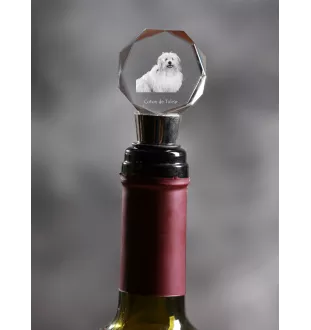 Coton de Tulear - Bouchon de bouteille, bouchon de vin en cristal avec photo, cadeau personnalisé pour barman par la marque Art-Dog