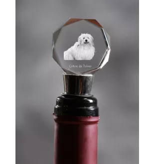 Coton de Tulear, Baumwollhund - Flaschenverschluss, Weinverschluss aus Kristall mit Foto, personalisiertes Geschenk für Barkeeper der Marke Art-Dog