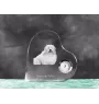 Coton de Tulear - horloge en cristal avec une photo de chien, horloge de table en forme de cœur, horloge debout personnalisée de la marque Art-Dog