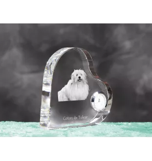 Coton de Tulear zegar w kształcie serca z psem Art-Dog