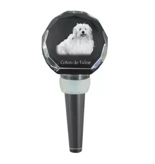 Coton de Tulear grubszy stopper do wina z psem Art-Dog