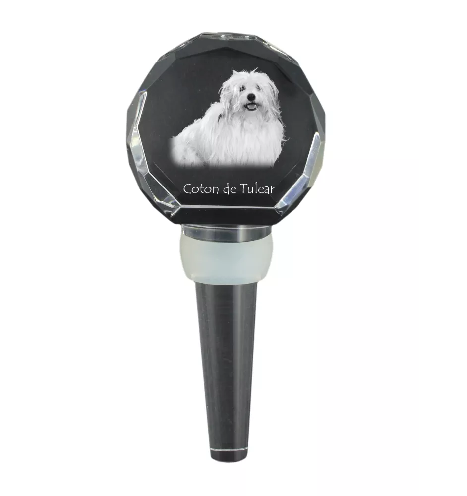 Coton de Tulear grubszy stopper do wina z psem Art-Dog