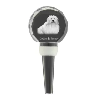 Coton de Tulear grubszy stopper do wina z psem Art-Dog