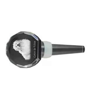 Coton de Tulear, Baumwollhund - Kristallflaschenverschluss, einzigartiger Weinverschluss mit Foto, personalisiertes Geschenk für Sommelier der Marke Art-Dog