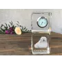 Coton de Tulear, Baumwollhund - Kristalluhr mit Foto, Hundebild im Kristall, personalisierte Schreibtischuhr von Art-Dog.
