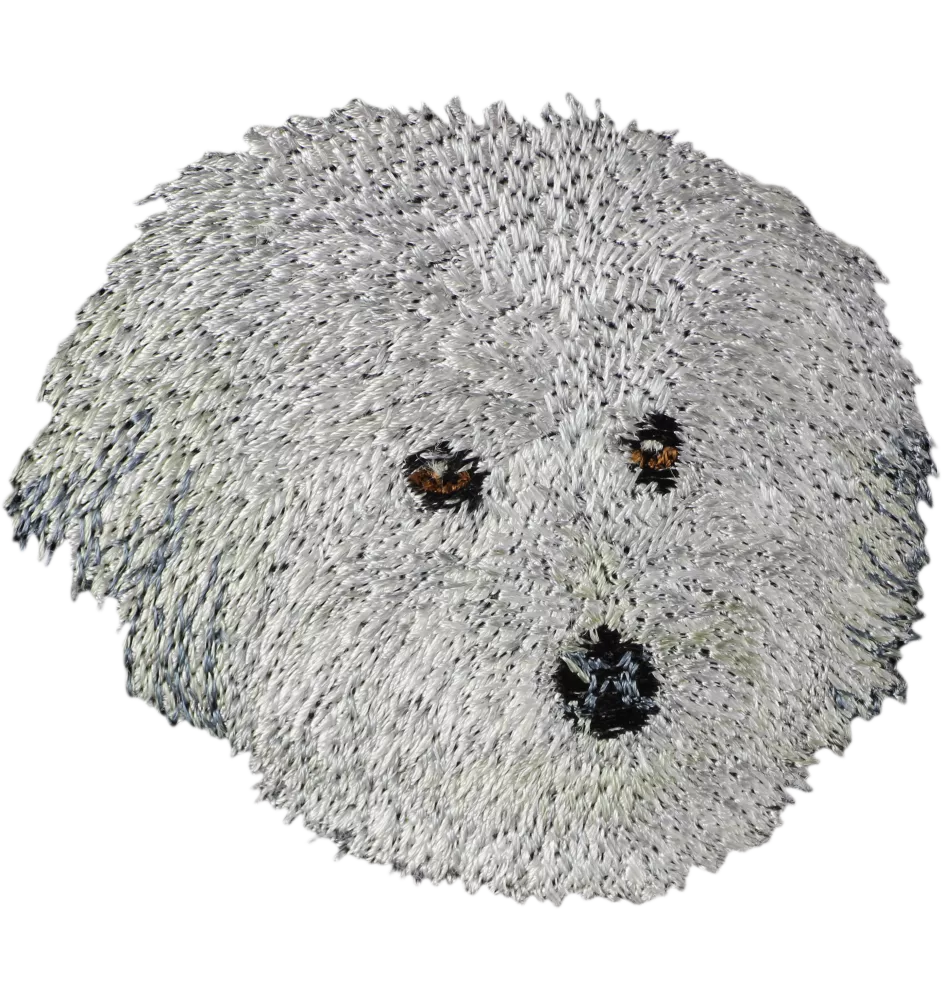 Coton de Tulear, Baumwollhund - Hund geformtes Aufnäher, besticktes Patch, einzigartiges Dekor für den Rucksack der Marke Art-Dog