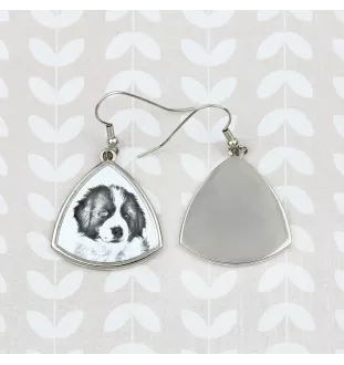 Tornjak, Bosnian And Herzegovinian - Croatian Shepherd Dog - dog earrings, hanging earrings with a picture, personalized jewelry with Art-Dog brand print