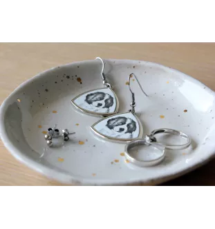 Tornjak, Bosnisch-herzegowinischer - kroatischer Schäferhund - Hund Ohrringe, hängende Ohrringe mit Bild, personalisierter Schmuck mit dem Aufdruck der Marke Art-Dog