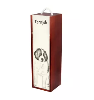 Tornjak, Bosnian And Herzegovinian - Croatian Shepherd Dog - wine box with a dog, alcohol box with graphics, personalized gift box from the Art-Dog brand