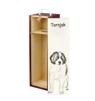 Tornjak, Bosnian And Herzegovinian - Croatian Shepherd Dog - wine box with a dog, alcohol box with graphics, personalized gift box from the Art-Dog brand