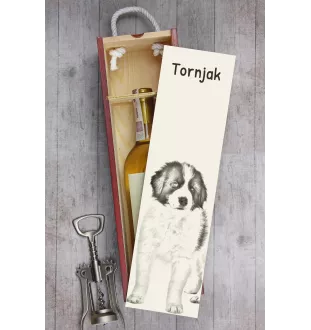 Tornjak, Bosnian And Herzegovinian - Croatian Shepherd Dog - wine box with a dog, alcohol box with graphics, personalized gift box from the Art-Dog brand