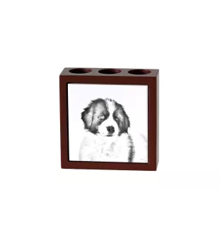 Tornjak, Bosnisch-herzegowinischer - kroatischer Schäferhund - Stifthalter mit Hund, Schreibtischorganizer mit Aufdruck, personalisierte Schreibtischdekoration der Marke Art-Dog