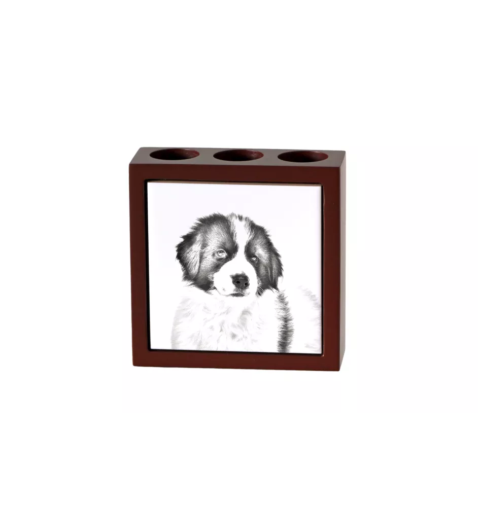 Tornjak, Bosnisch-herzegowinischer - kroatischer Schäferhund - Stifthalter mit Hund, Schreibtischorganizer mit Aufdruck, personalisierte Schreibtischdekoration der Marke Art-Dog