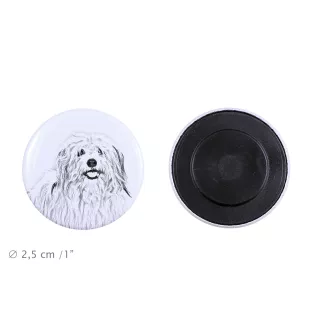 Coton de Tulear, Baumwollhund Magnet mit einem Hundepfotenabdruck, außergewöhnlich leicht, starker Magnet, handgefertigtes Produkt der Marke Art-Dog