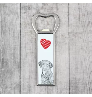 Curly Coated Retriever - bottle opener with a dog, personalized fridge opener, unique gift for a man by Art-Dog brand