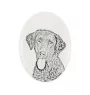 Retriever à poil bouclé, Curly Coated Retriever - une plaque commémorative avec une photo de chien, une plaque funéraire avec une impression, une plaque ovale personnalisée de la marque Art-Dog