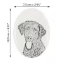 Retriever à poil bouclé, Curly Coated Retriever - une plaque commémorative avec une photo de chien, une plaque funéraire avec une impression, une plaque ovale personnalisée de la marque Art-Dog