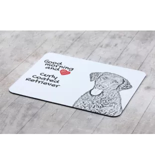 Curly Coated Retriever - Mauspad mit Druck, personalisiertes Mauspad mit Hund, einzigartiges Gadget für Büroangestellte von Art-Dog.