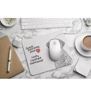 Curly Coated Retriever - mouse pad with print, personalized dog-themed mouse pad, unique gadget for an office worker by Art-Dog brand
