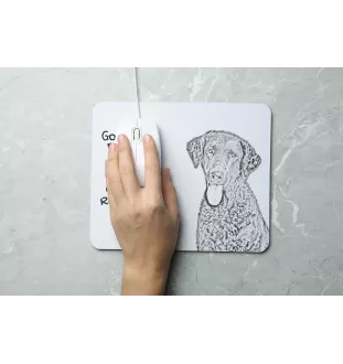 Curly Coated Retriever - mouse pad with print, personalized dog-themed mouse pad, unique gadget for an office worker by Art-Dog brand