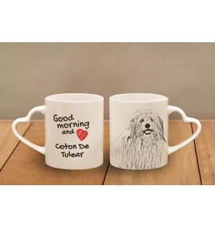 Coton de Tulear kubek z psem good morning serce Art-Dog