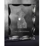 Curly Coated Retriever - crystal with a picture of a dog, glass statuette with a picture, unique frame with a picture from Art-Dog brand