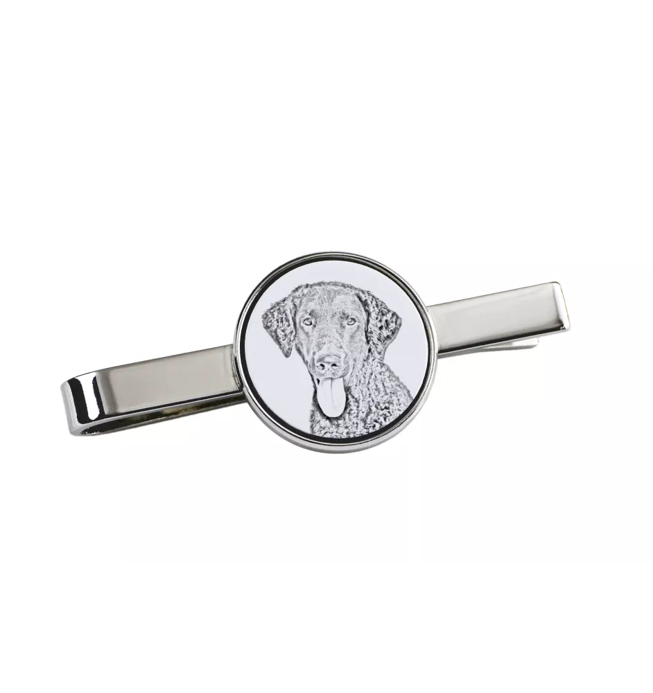 Curly Coated Retriever - Krawattenklammer mit Hund, personalisierter Krawattenclip, einzigartiges Geschenk für Männer von der Marke Art-Dog