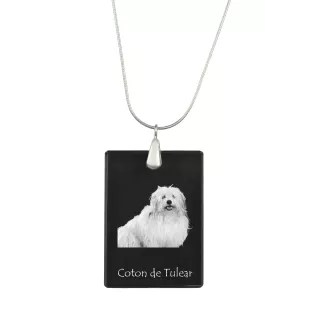 Coton de Tulear, Cotie - Crystal pendant with dog, silver necklace with photo, personalised pendant by Art-Dog brand