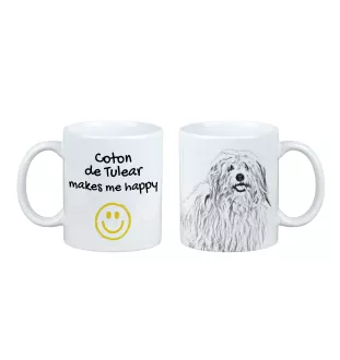 Coton de Tulear - tasse avec chien, une tasse joyeuse pour les amoureux des chiens, un cadeau personnalisé de la marque Art-Dog