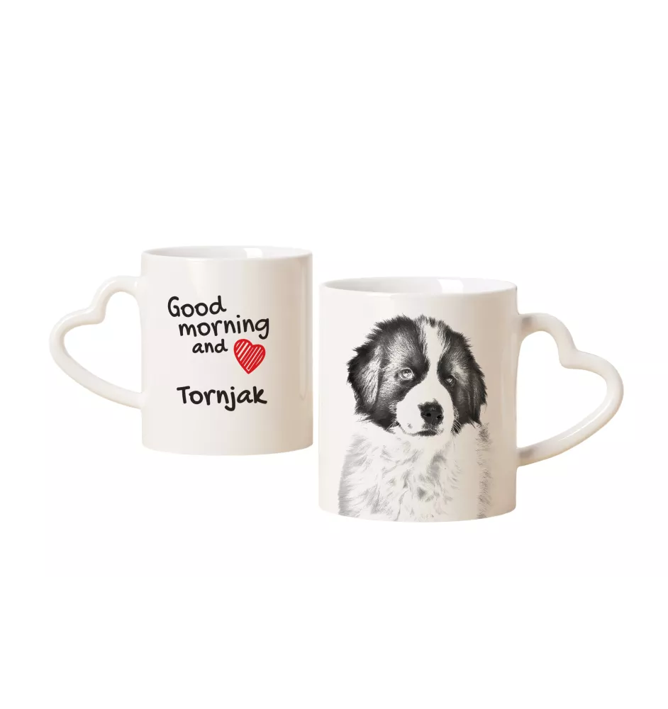 Tornjak, Bosnisch-herzegowinischer - kroatischer Schäferhund - Tasse mit Hund, entzückende Tasse mit herzförmigem Henkel, universelles Geschenk der Marke Art-Dog