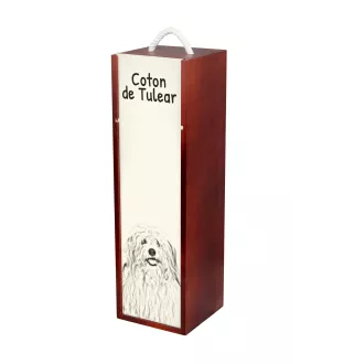 Coton de Tulear, Baumwollhund - Weinbox mit Hund, Alkoholbox mit Grafik, personalisierte Geschenkbox der Marke Art-Dog