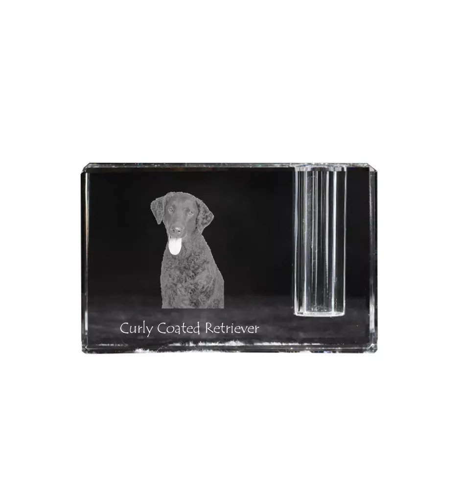 Curly Coated Retriever penholder kryształowy z psem Art-Dog
