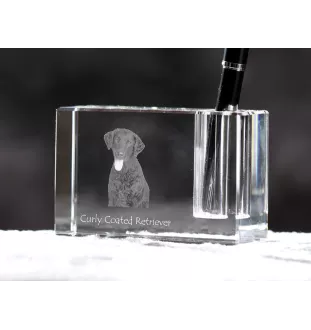 Curly Coated Retriever penholder kryształowy z psem Art-Dog