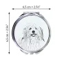 Coton de Tulear, Cotie - Pocket mirror with a dog, personalized mirror for a purse, compact mirror with Art-Dog brand print.
