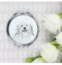 Coton de Tulear, Cotie - Pocket mirror with a dog, personalized mirror for a purse, compact mirror with Art-Dog brand print.