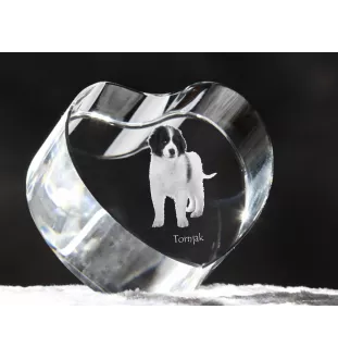 Tornjak, Bosnian And Herzegovinian - Croatian Shepherd Dog - a photo of a dog in crystal, crystal heart, unique photo frame from the Art-Dog brand