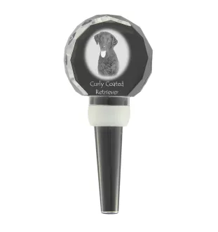 Curly Coated Retriever - Crystal bottle stopper, unique wine stopper with photo, personalised gift for sommelier by Art-Dog brand