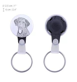 Retriever à poil bouclé, Curly Coated Retriever - porte-clés avec l'image d'un chien, pendentif avec la propre graphique de la marque Art-Dog