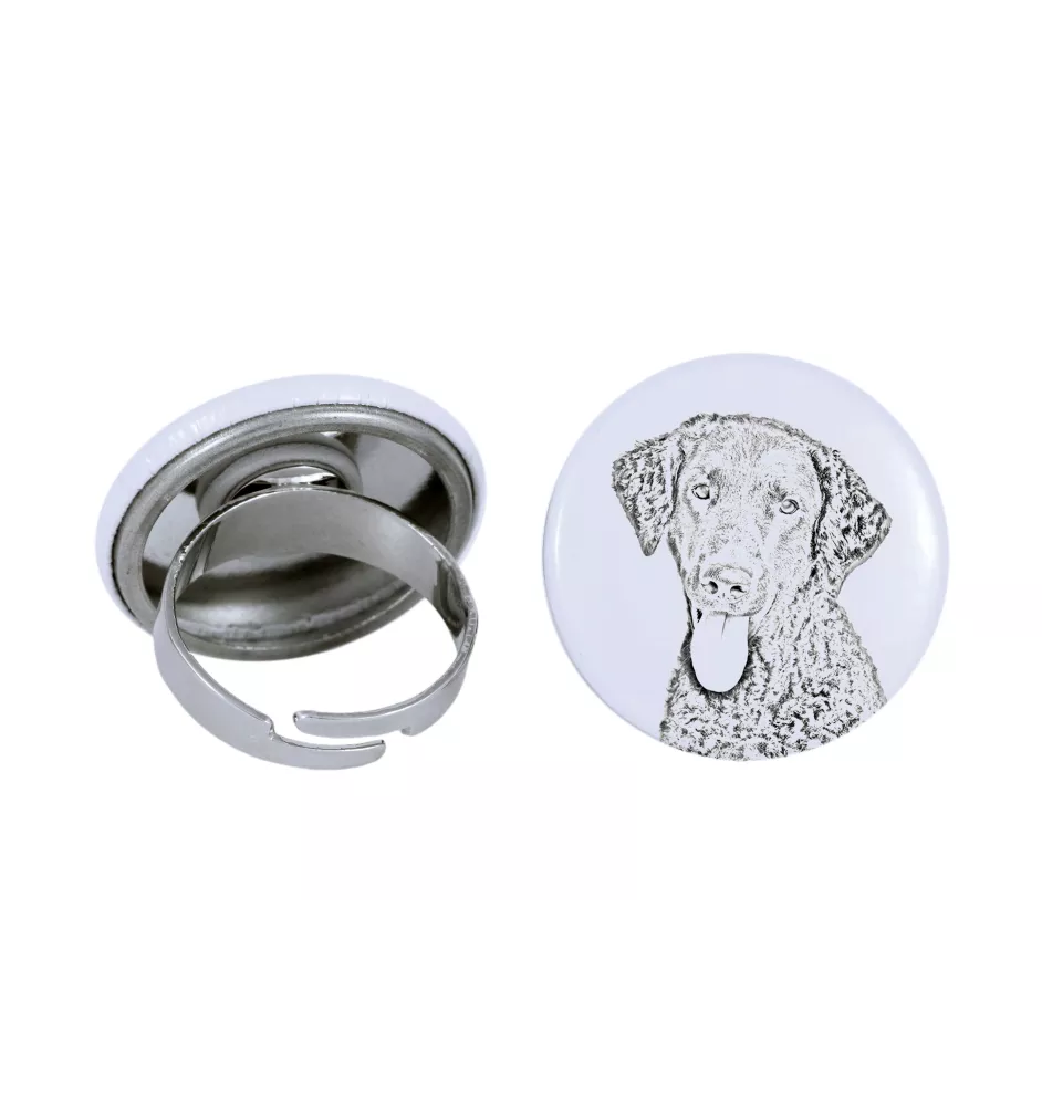 Retriever à poil bouclé, Curly Coated Retriever - bijoux pour femmes avec l'image d'un chien, produit fait à la main, possibilité d'ajouter sa propre photo, marque Art-Dog