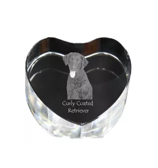 Curly Coated Retriever serce kryształowe z psem Art-Dog