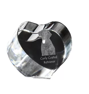 Curly Coated Retriever - Hundebild im Kristall, Kristallherz, einzigartiger Bilderrahmen der Marke Art-Dog