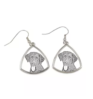 Retriever à poil bouclé, Curly Coated Retriever - boucles d'oreilles avec chien, boucles d'oreilles pendantes avec photo, bijoux personnalisés avec impression de la marque Art-Dog