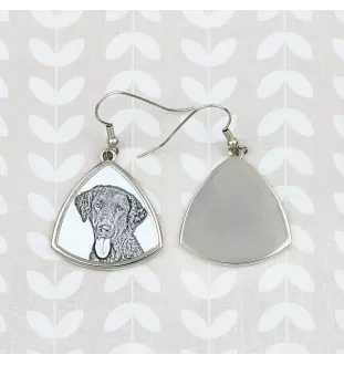 Retriever à poil bouclé, Curly Coated Retriever - boucles d'oreilles avec chien, boucles d'oreilles pendantes avec photo, bijoux personnalisés avec impression de la marque Art-Dog