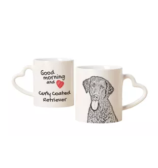 Retriever à poil bouclé, Curly Coated Retriever - tasse avec chien, une tasse adorable avec une anse en forme de cœur, un cadeau universel de la marque Art-Dog